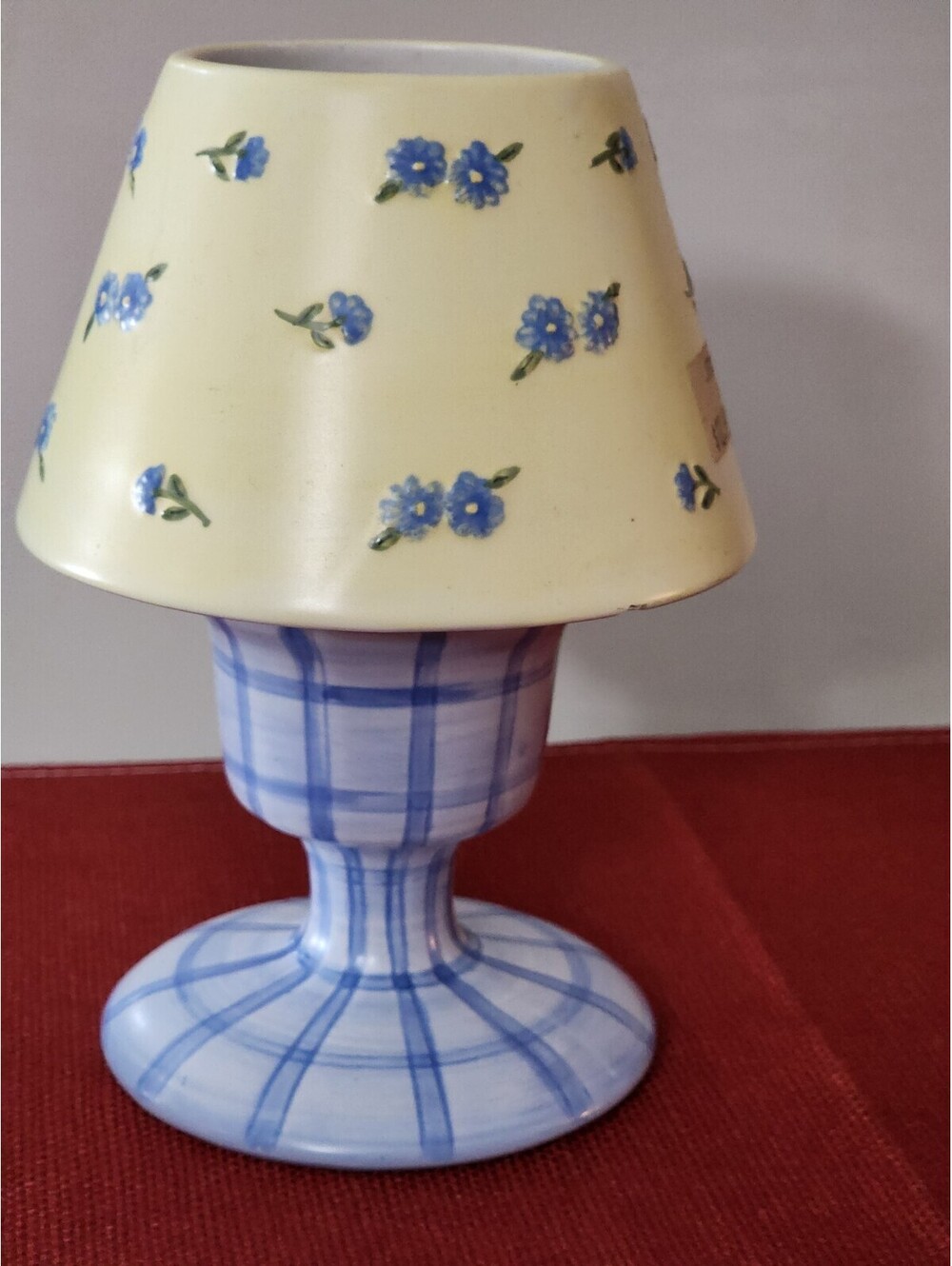Yankee Candle Ashley Yellow & Blue Tealight Candleholder 7"×6"
